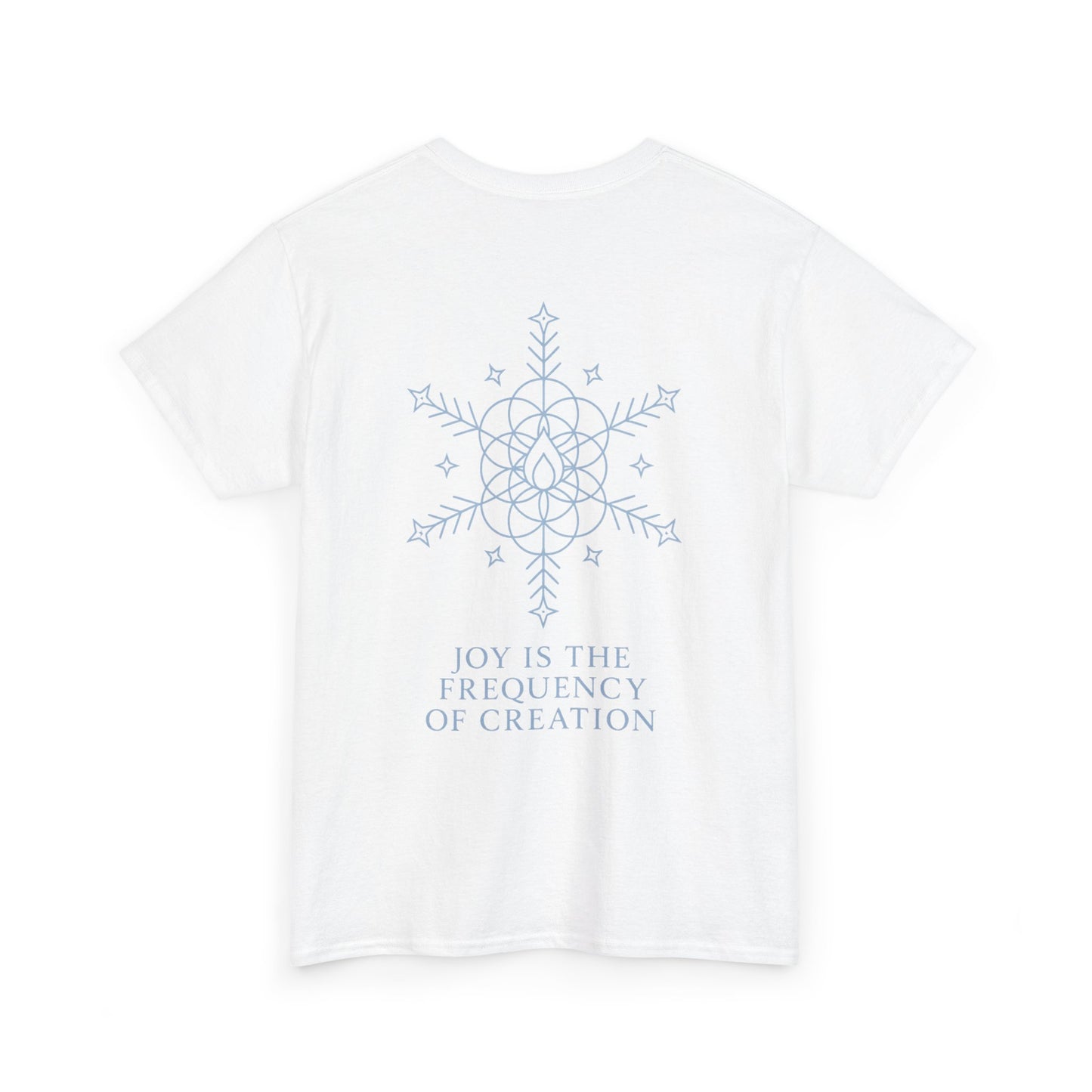 Joy Frequency Tee – Double Sided Sacred Geometry Snowflake of Creation Shirt
