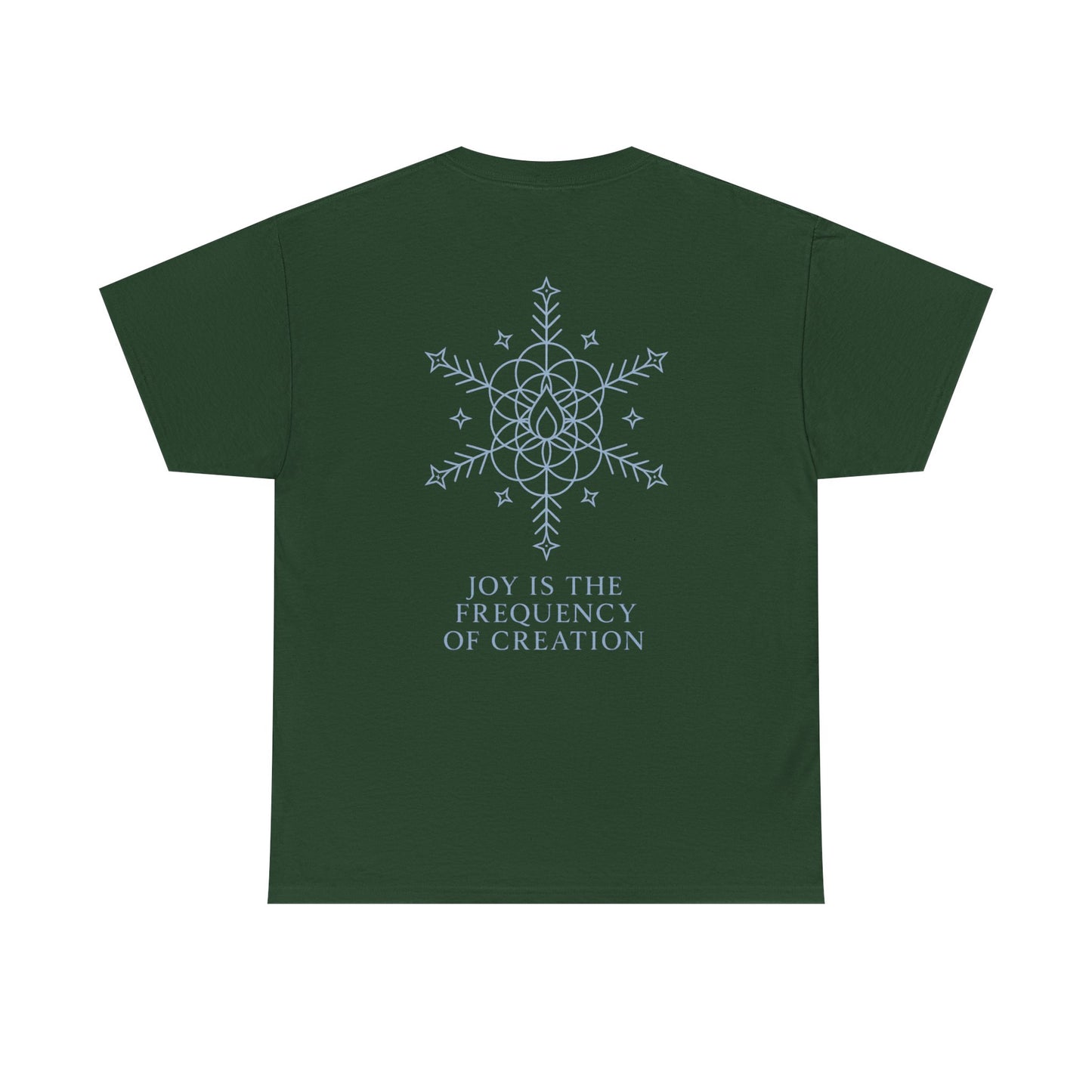 Joy Frequency Tee – Double Sided Sacred Geometry Snowflake of Creation Shirt