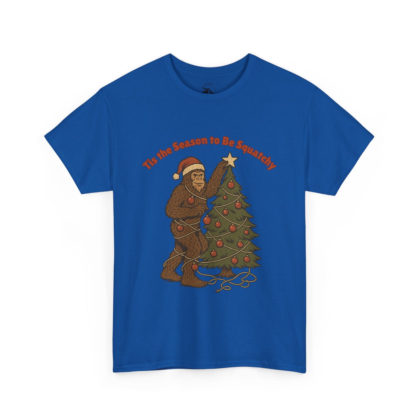 Sasquatch Decorating the Tree Tee – Bigfoot Christmas Spirit Shirt