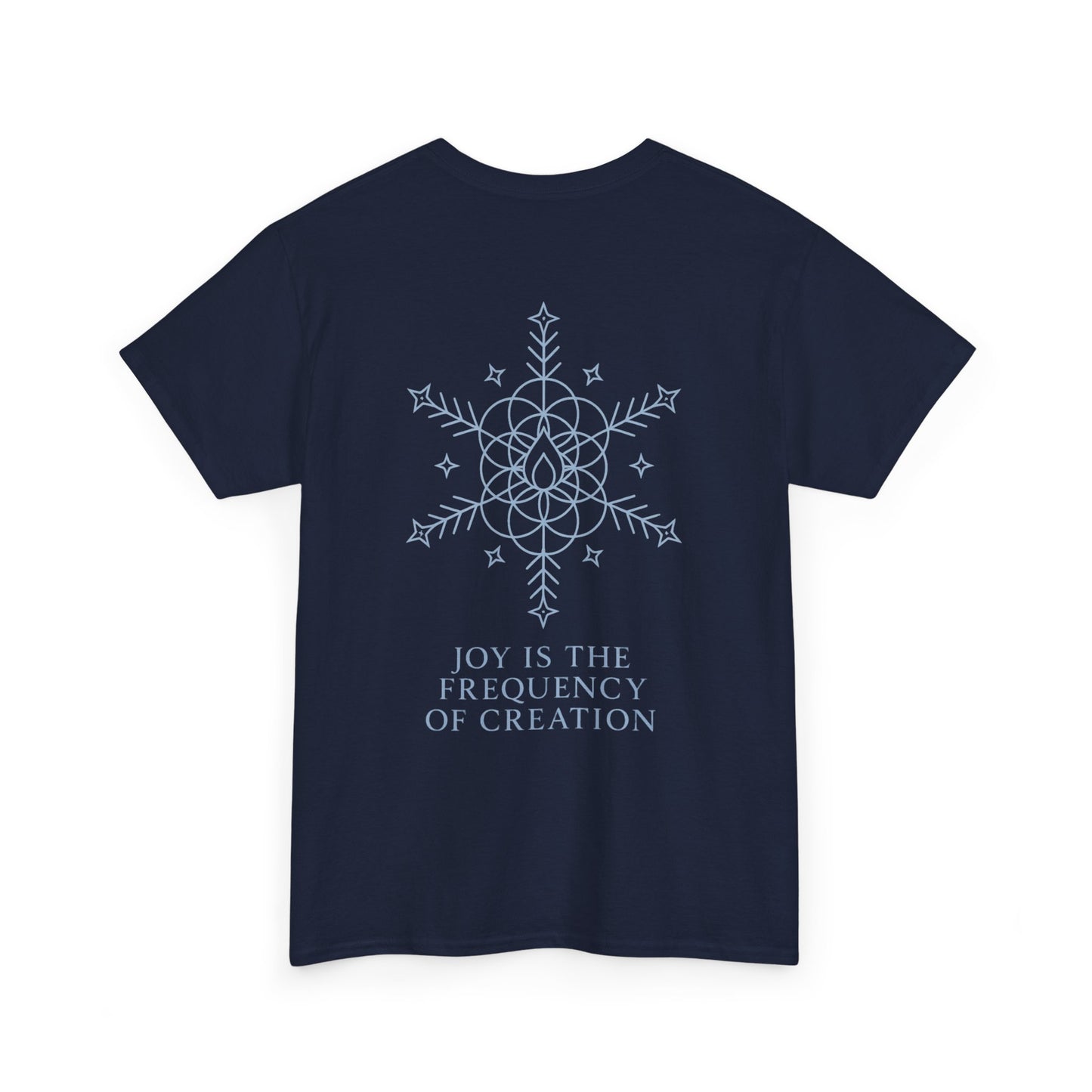 Joy Frequency Tee – Double Sided Sacred Geometry Snowflake of Creation Shirt