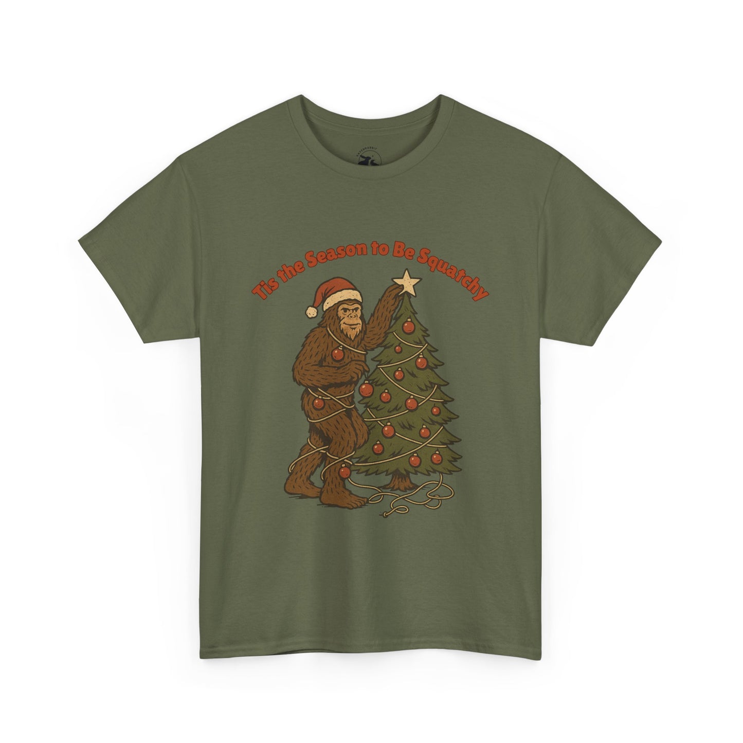 Sasquatch Decorating the Tree Tee – Bigfoot Christmas Spirit Shirt