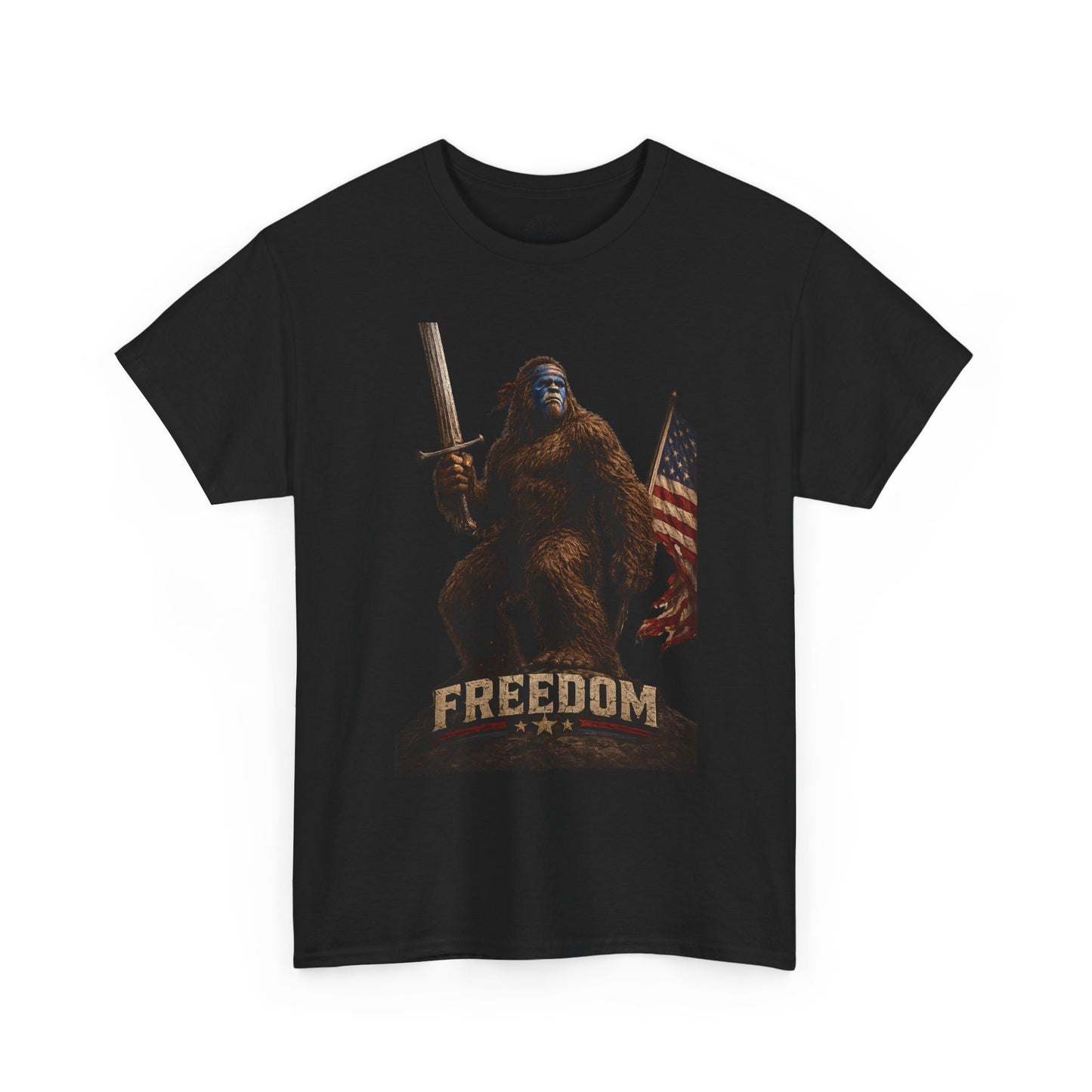Freedom Warrior Tee – Patriotic Bigfoot American Legend Shirt