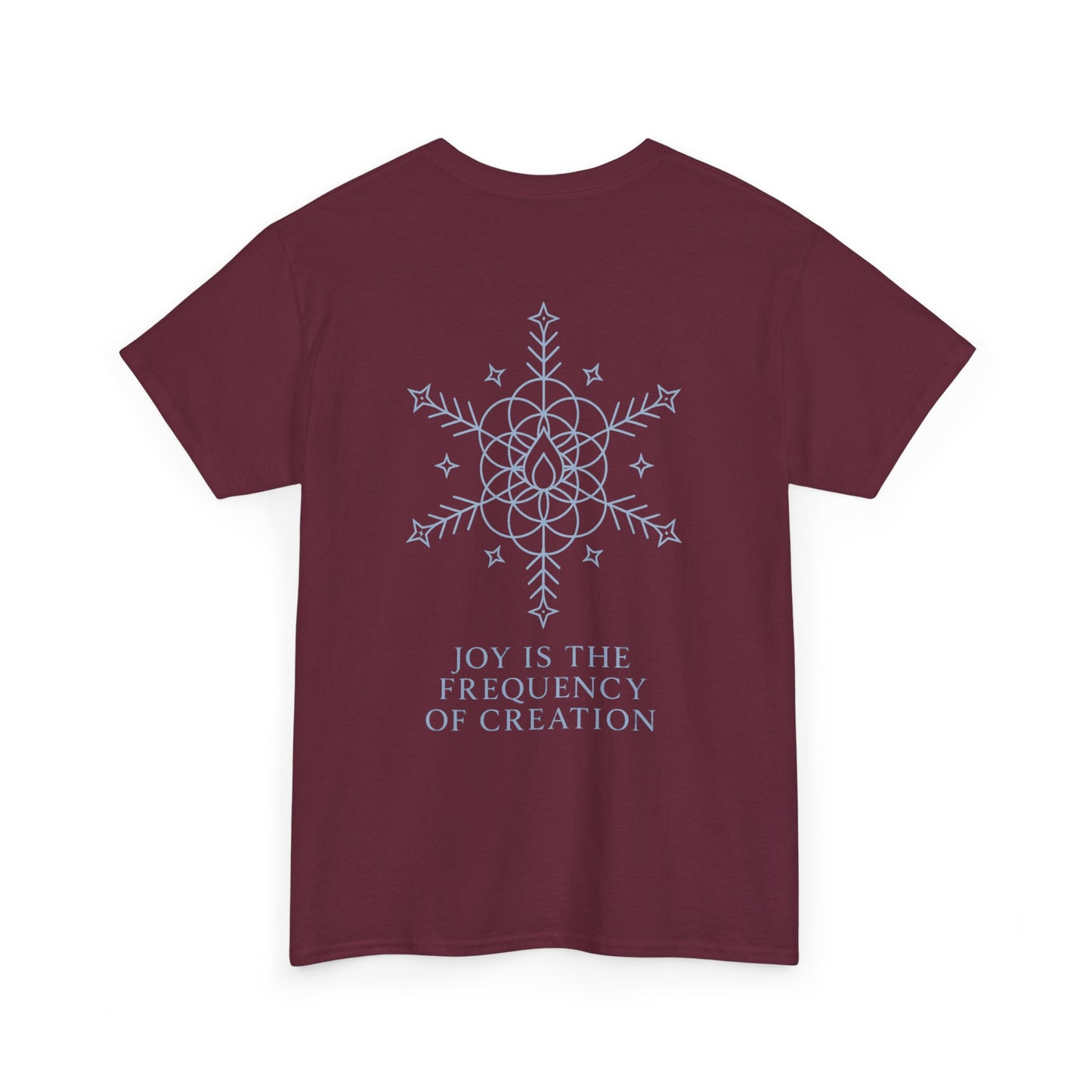 Joy Frequency Tee – Double Sided Sacred Geometry Snowflake of Creation Shirt