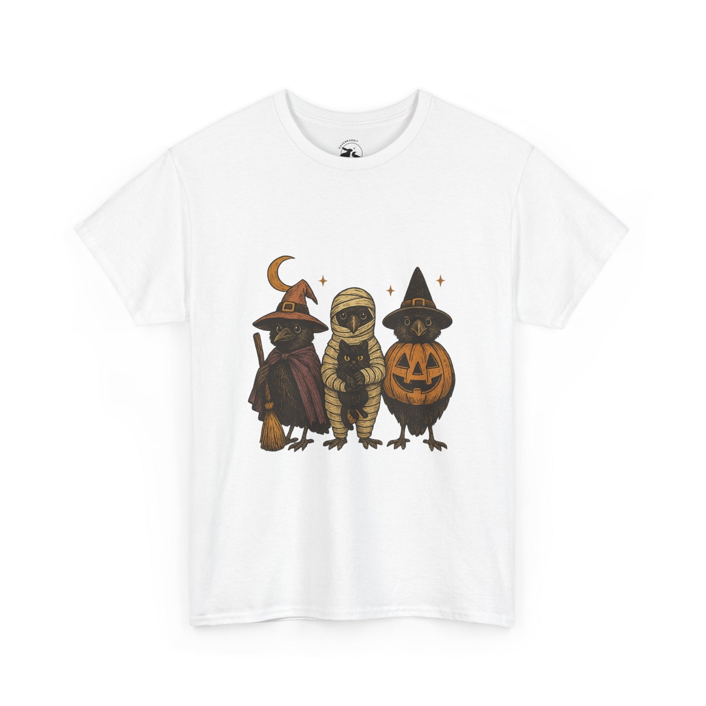 Trick-or-Tweet Trio Tee – Vintage Halloween Raven Shirt