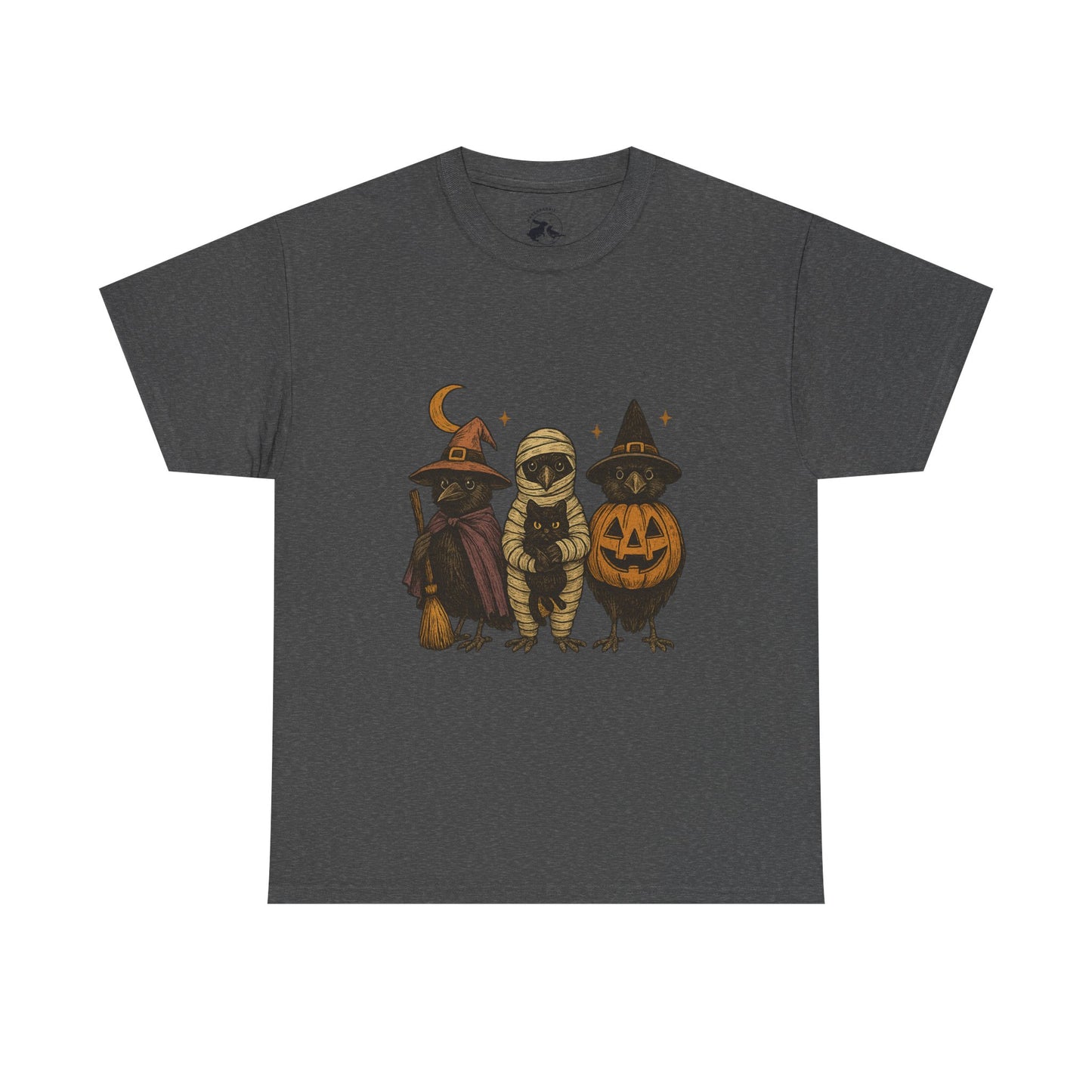 Trick-or-Tweet Trio Tee – Vintage Halloween Raven Shirt