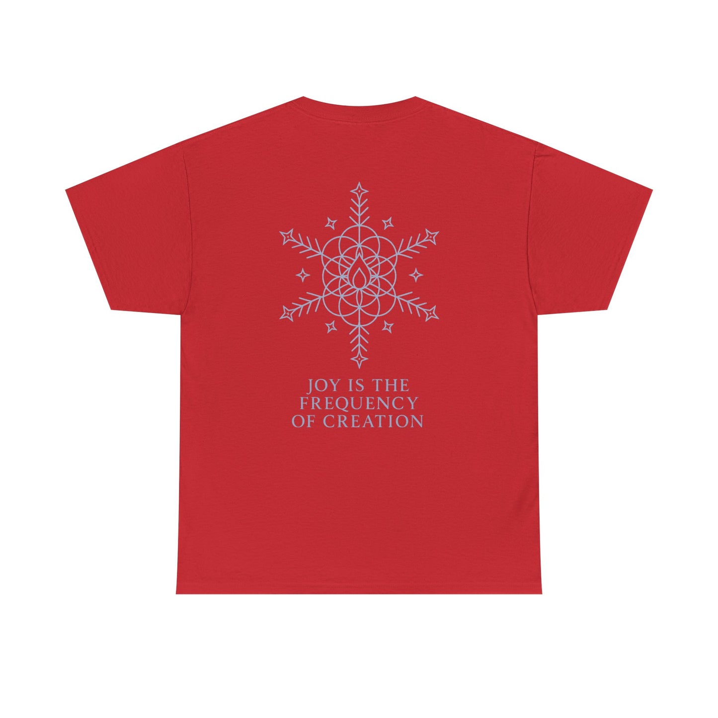 Joy Frequency Tee – Double Sided Sacred Geometry Snowflake of Creation Shirt