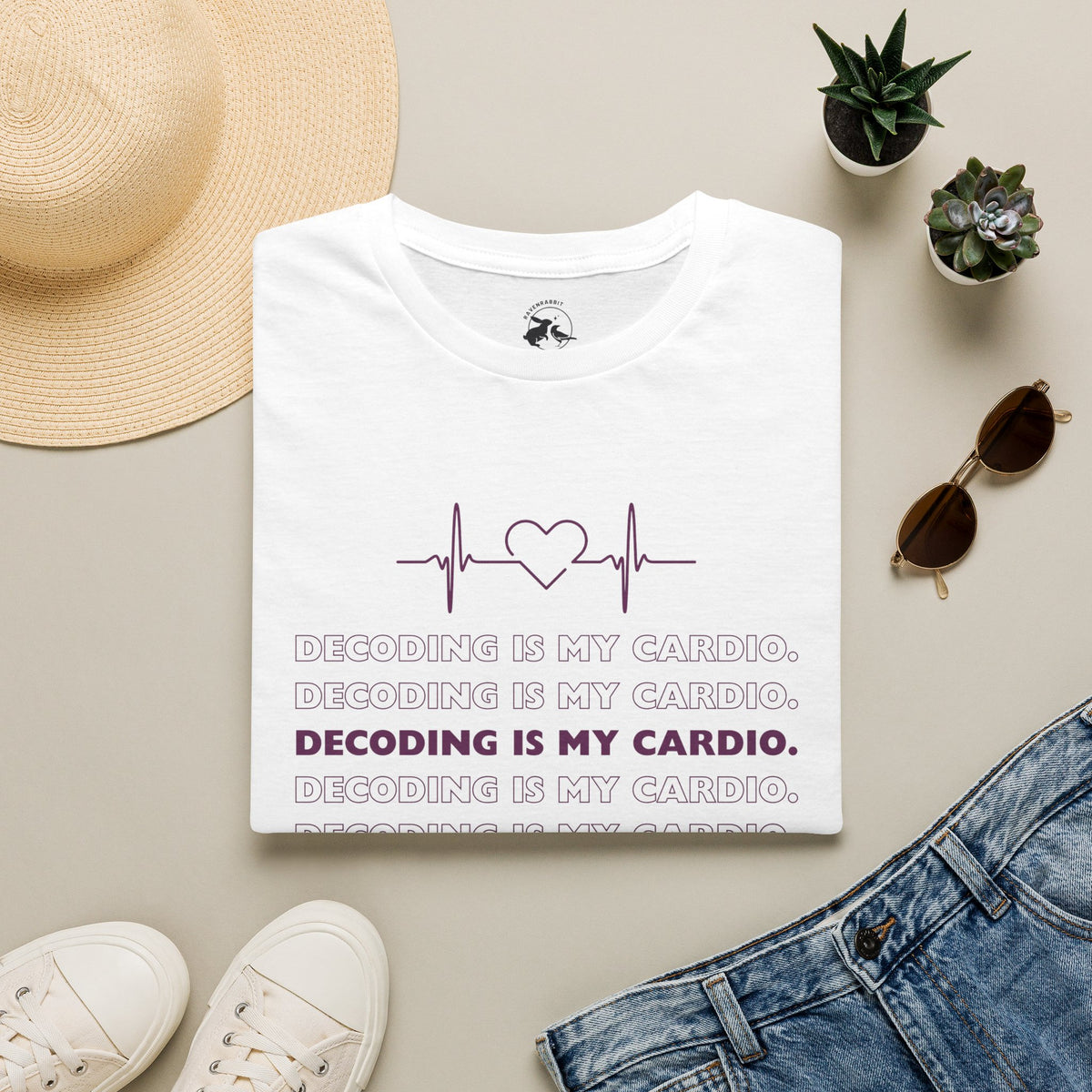 Decoding Is My Cardio T-Shirt — Heartbeat Code Programmer Tee