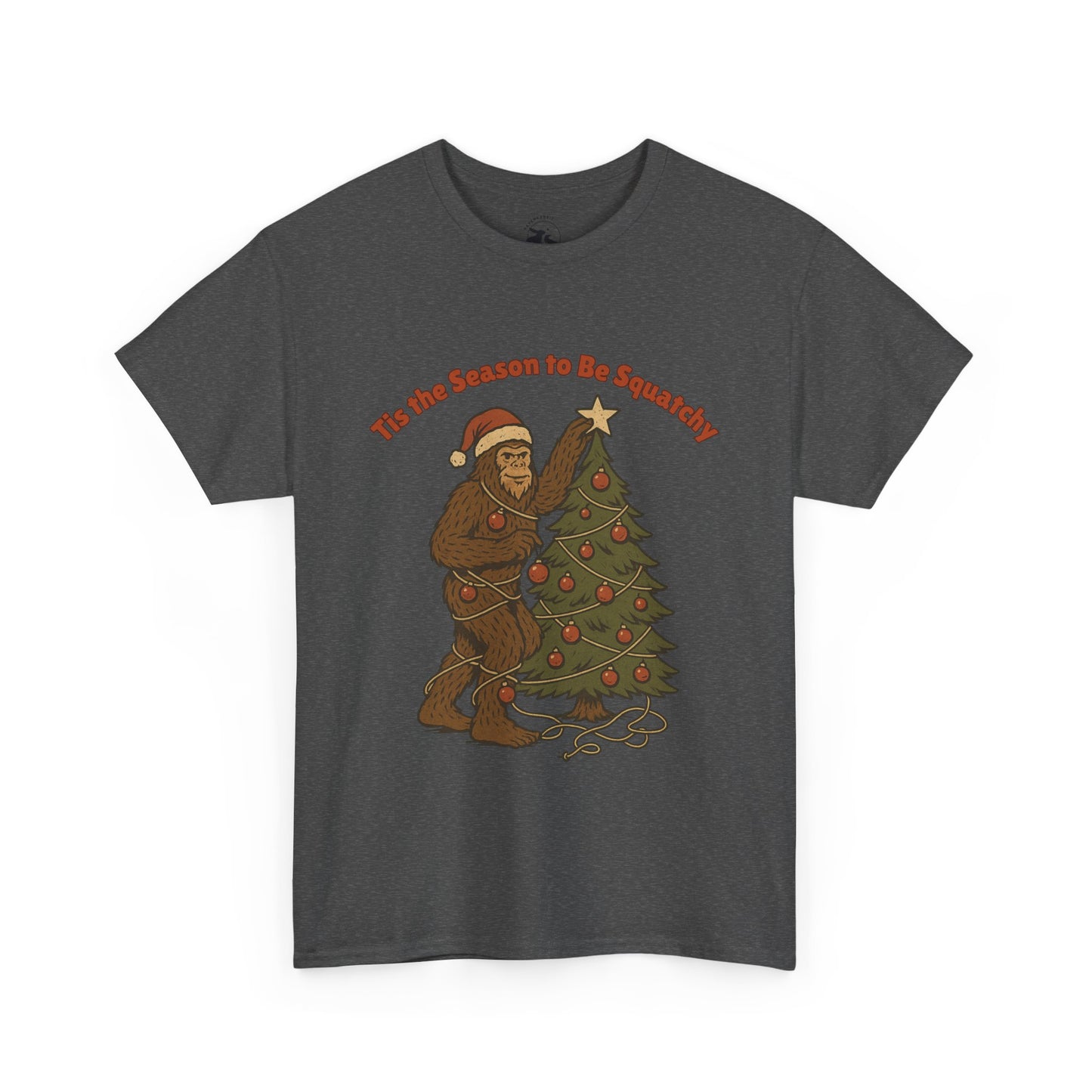 Sasquatch Decorating the Tree Tee – Bigfoot Christmas Spirit Shirt