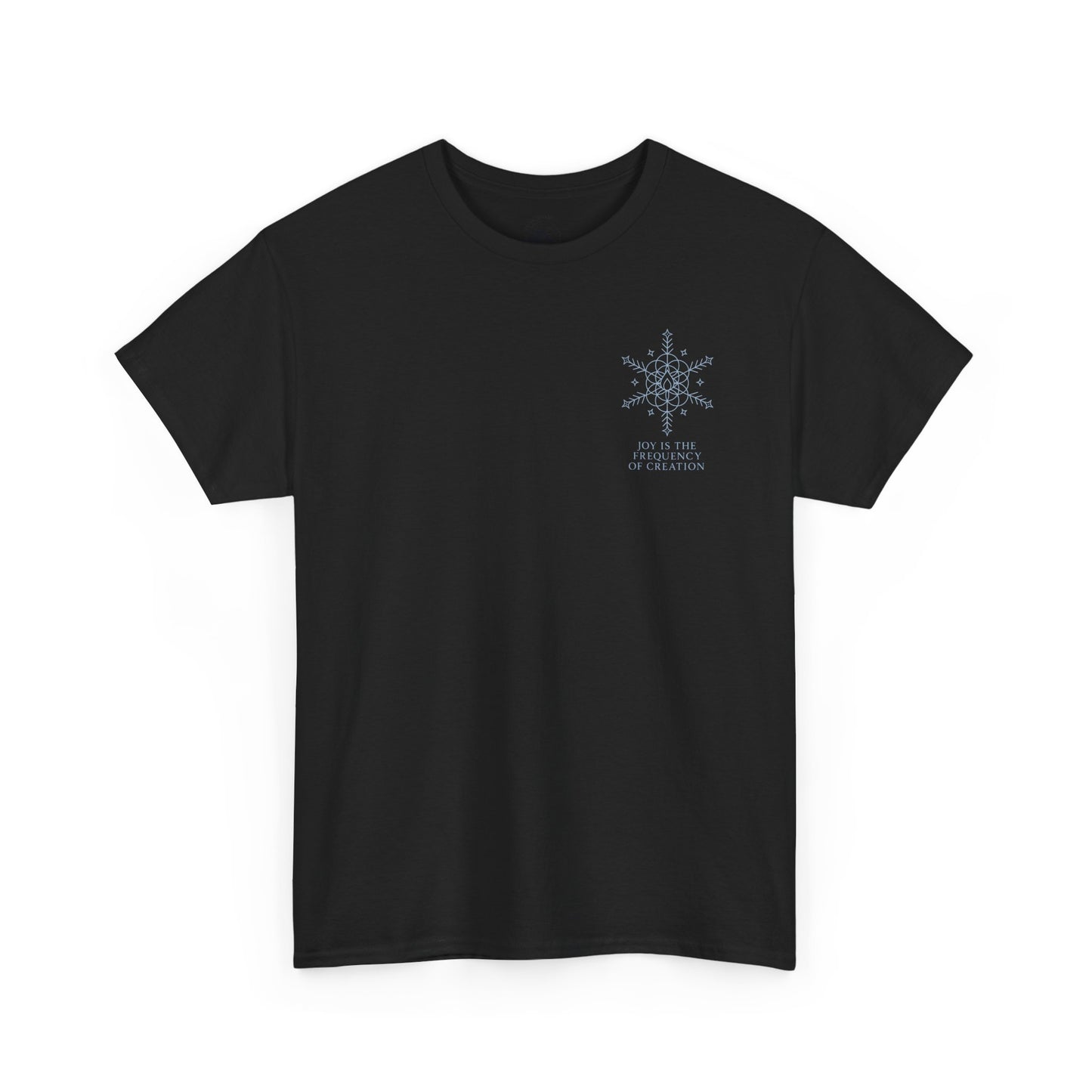 Joy Frequency Tee – Double Sided Sacred Geometry Snowflake of Creation Shirt