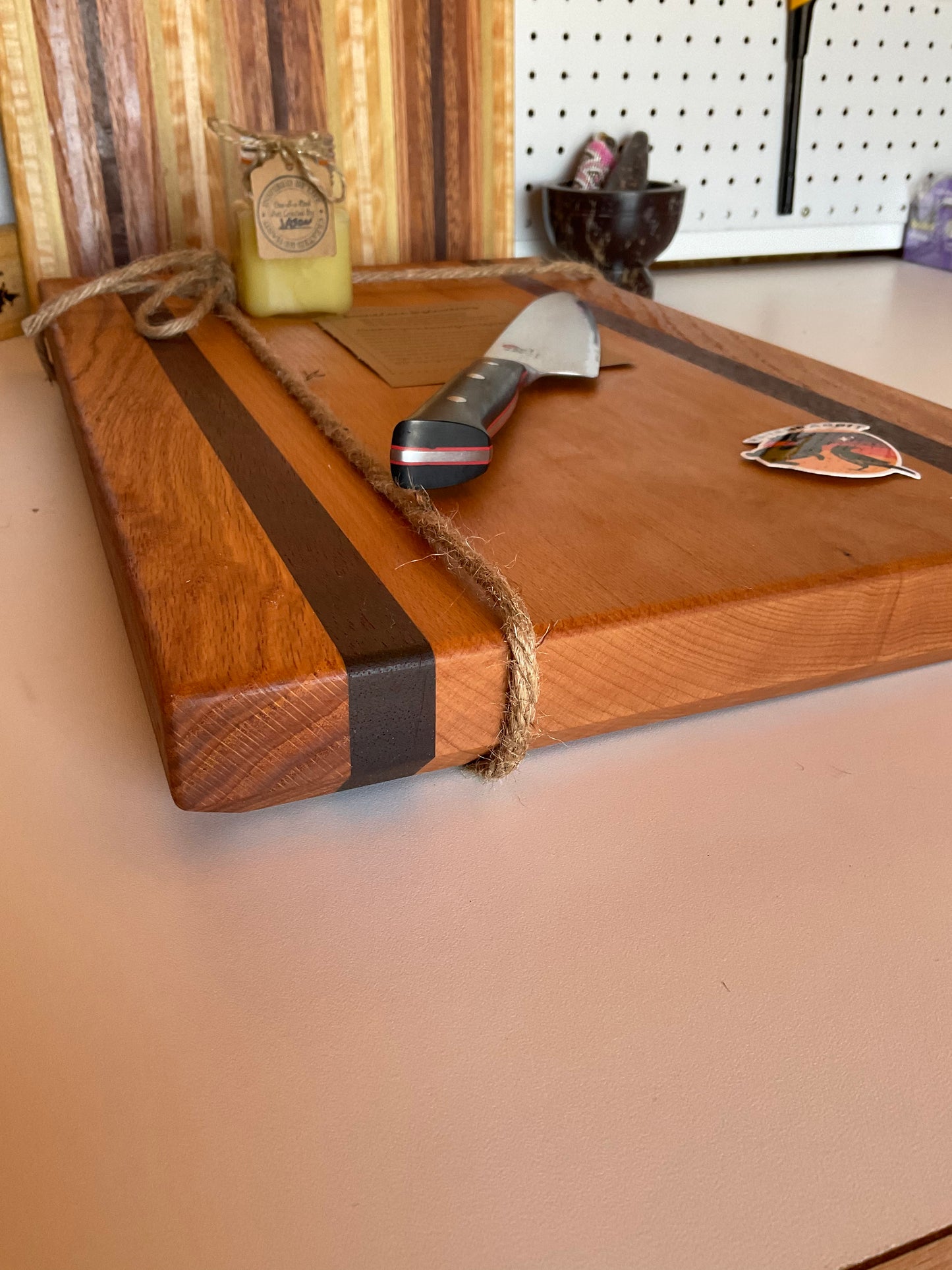 Two Striped Cutting Board with Oak